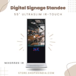 55” IR Ultraslim Digital Display Touch Standee - NexoSign NEXO55DS-IR - Nexoter